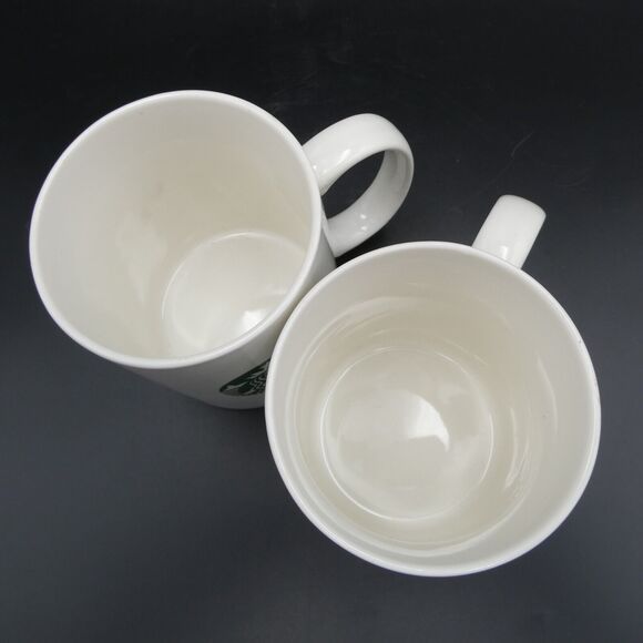 Starbucks Classic White Mug Coffee Cup Green Mermaid Logo 12 oz Pair 2016 - Picture 6 of 10